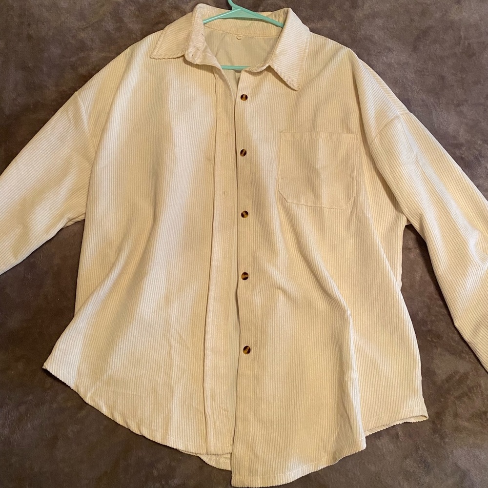 Cream Corduroy Shacket. XL from Amazon